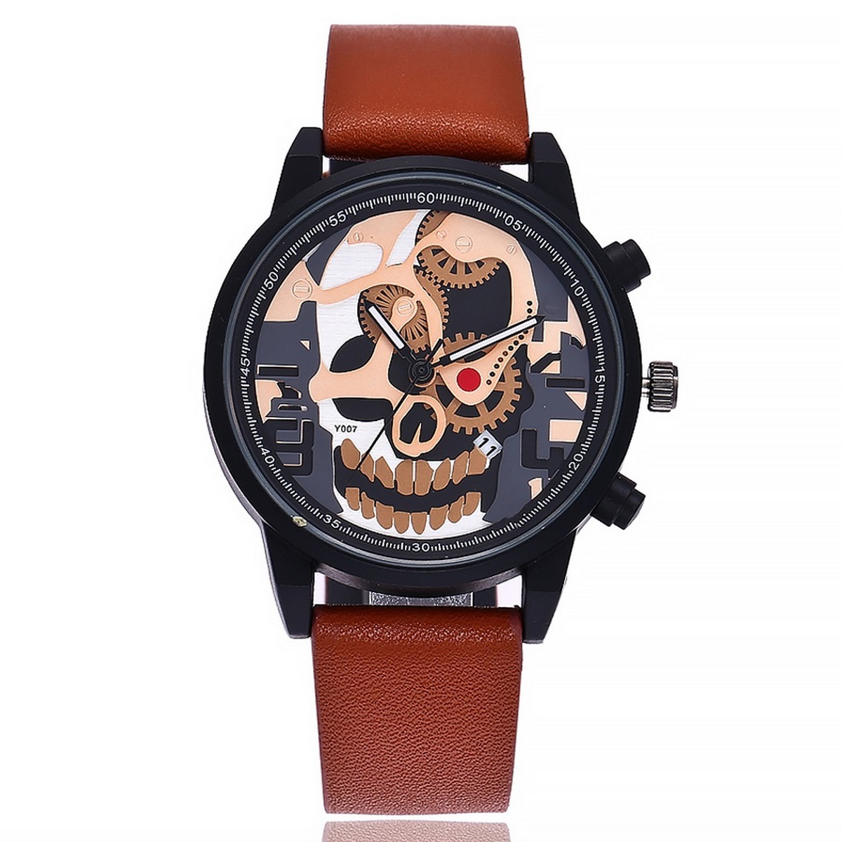 Reloj Skeletor Marrón Caballero + Estuche